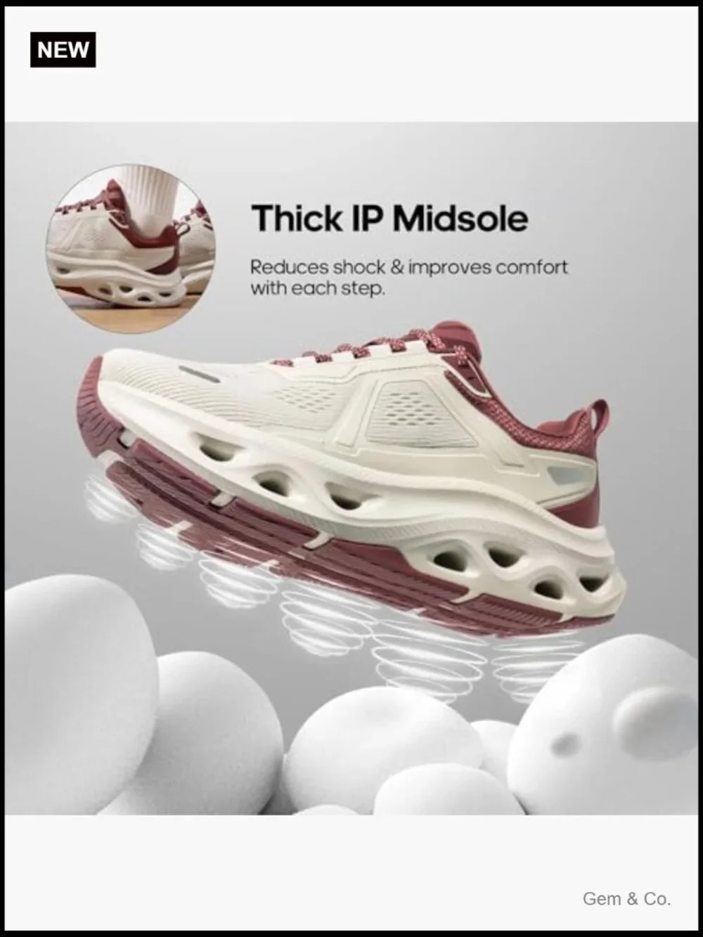 Cushioned Walking Running Shoes Breathable Non Slip Mesh Arch Support Athletic